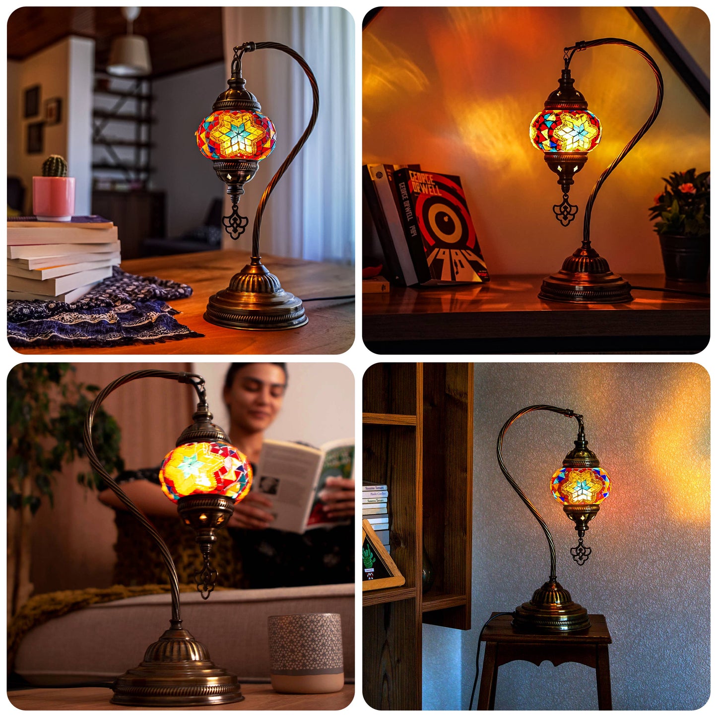 Turkish Moroccan Mosaic Table Lamp - Tiffany Handmade