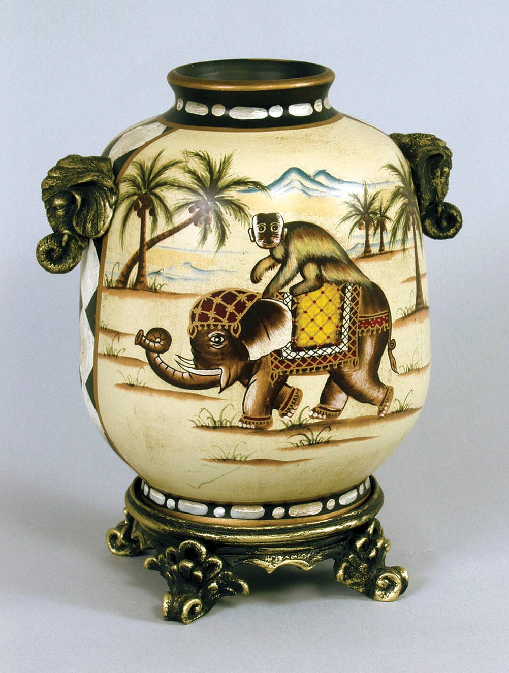 Vase - Monkey Riding Elephant