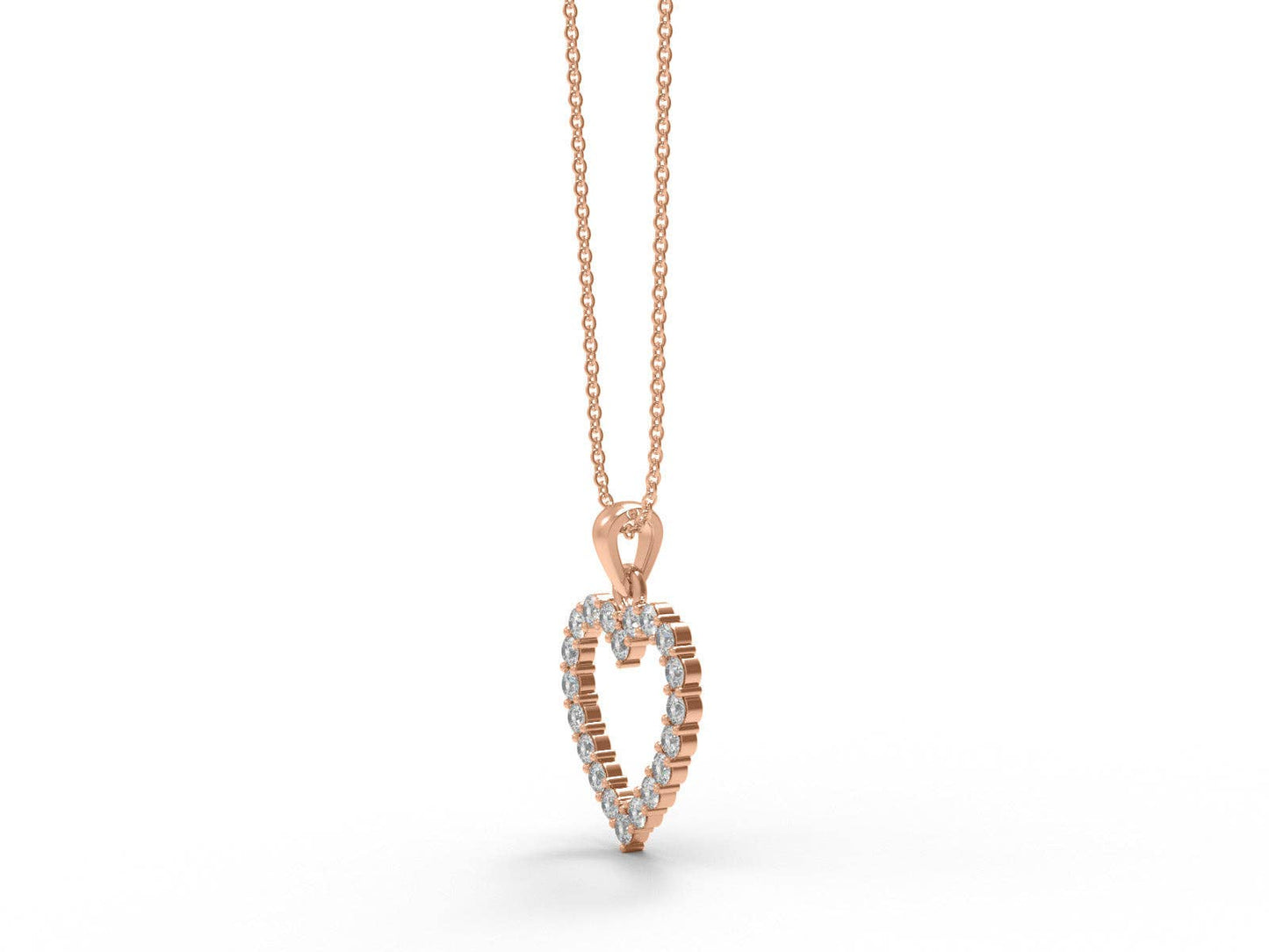 0.60 Ctw Round Moissanite 925 Sterling Silver Love Necklace