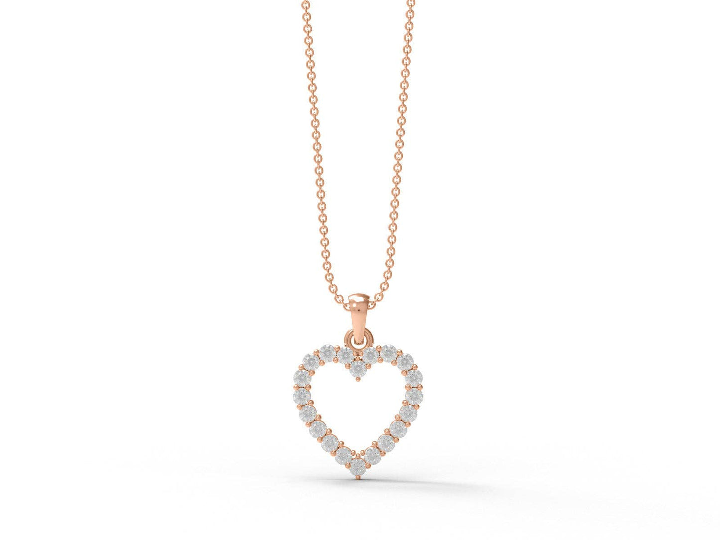 0.60 Ctw Round Moissanite 925 Sterling Silver Love Necklace