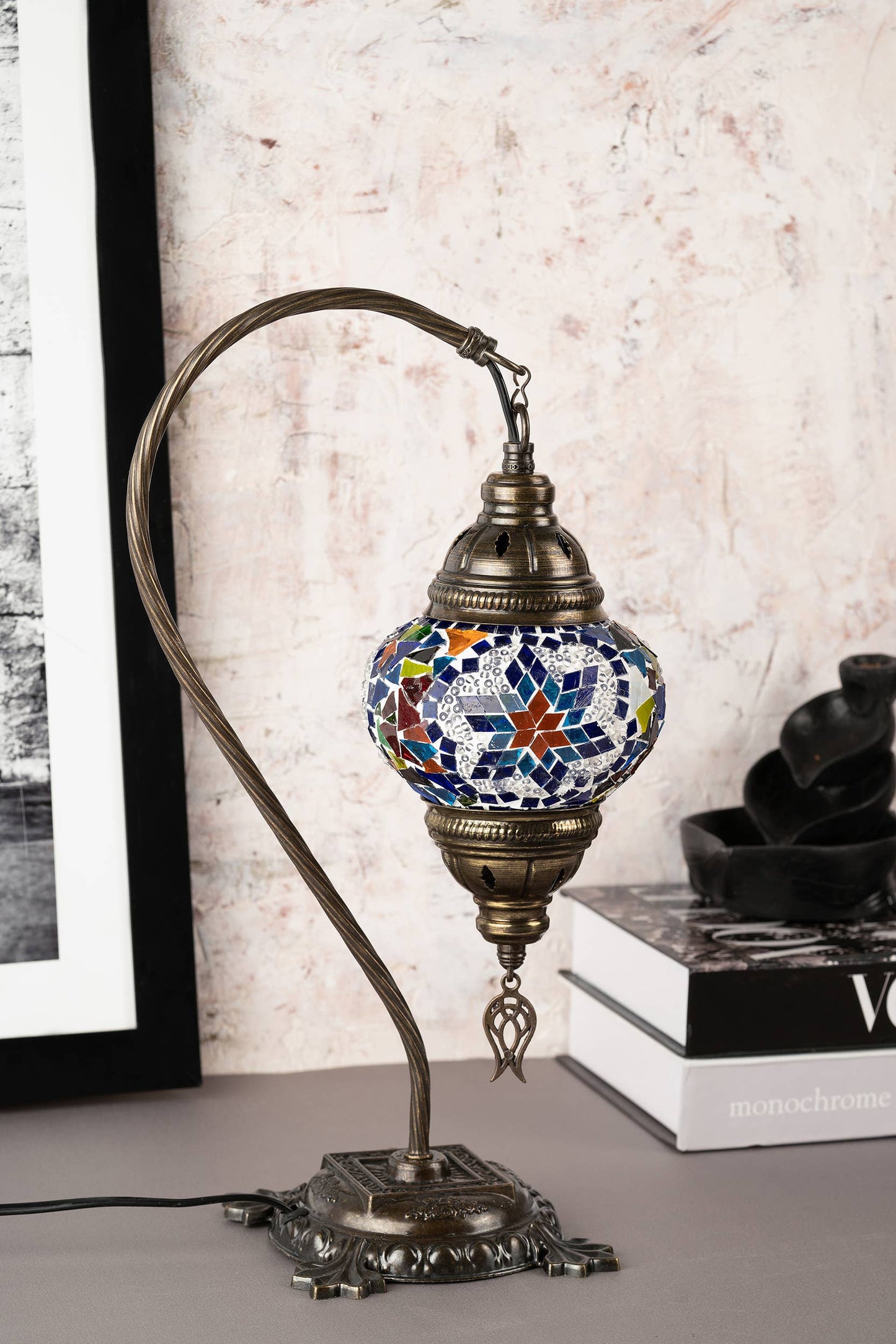🌿 Handmade Swan Neck Mosaic Lamps Spring–Summer Bestseller