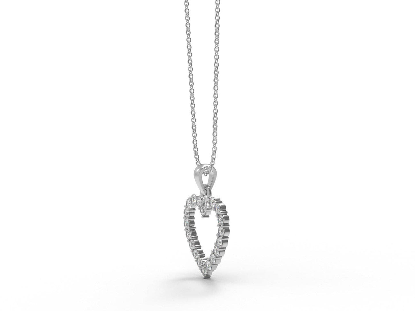 0.60 Ctw Round Moissanite 925 Sterling Silver Love Necklace