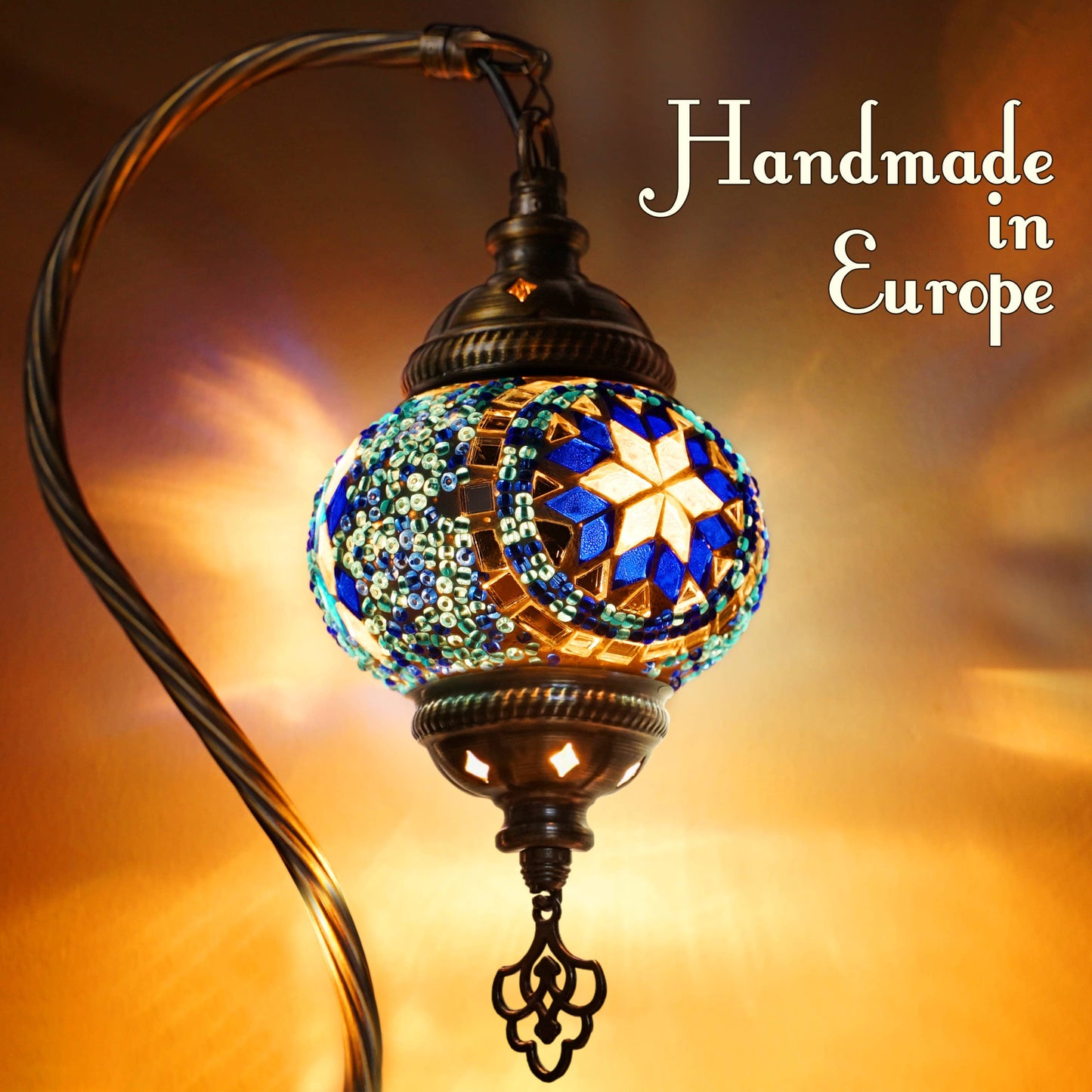 Turkish Mosaic Lamp Blue Handmade Moroccon Lamp Decorative