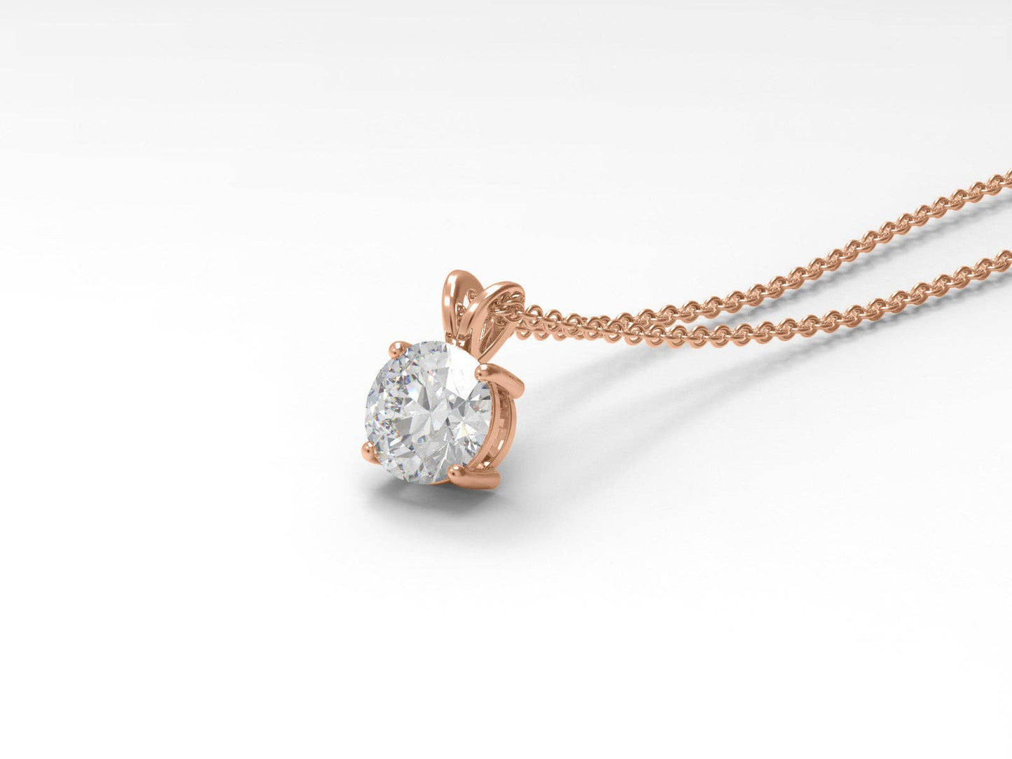 0.75 Ctw Round Shape Moissanite 925 Sterling Silver Necklace