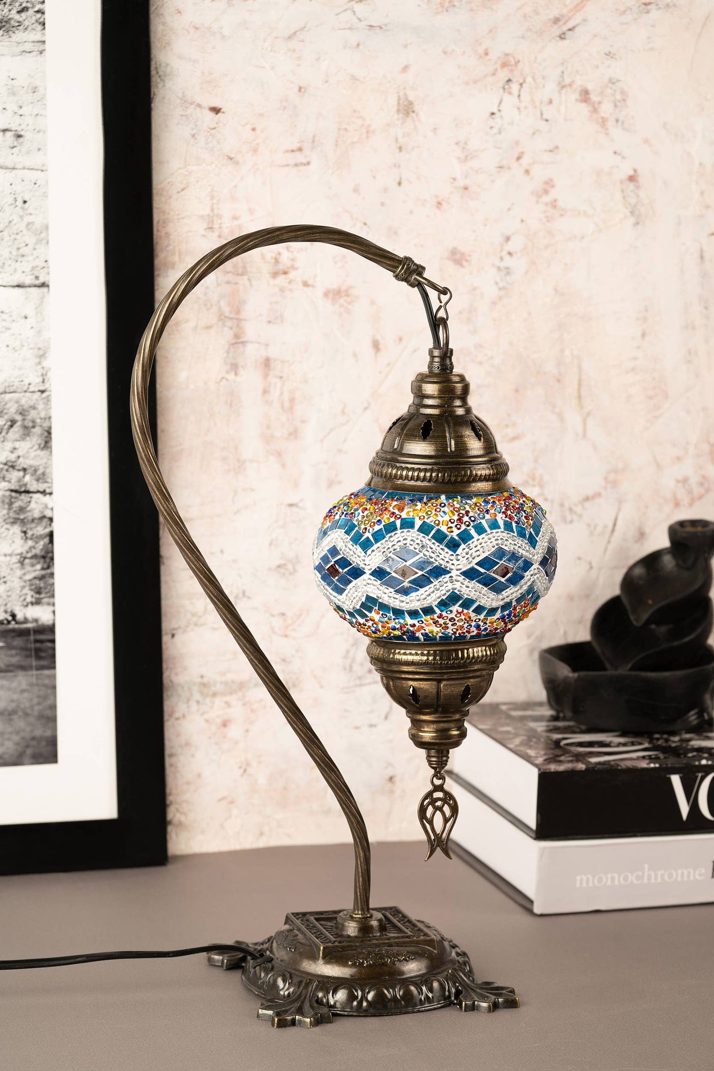 🌿 Handmade Swan Neck Mosaic Lamps Spring–Summer Bestseller