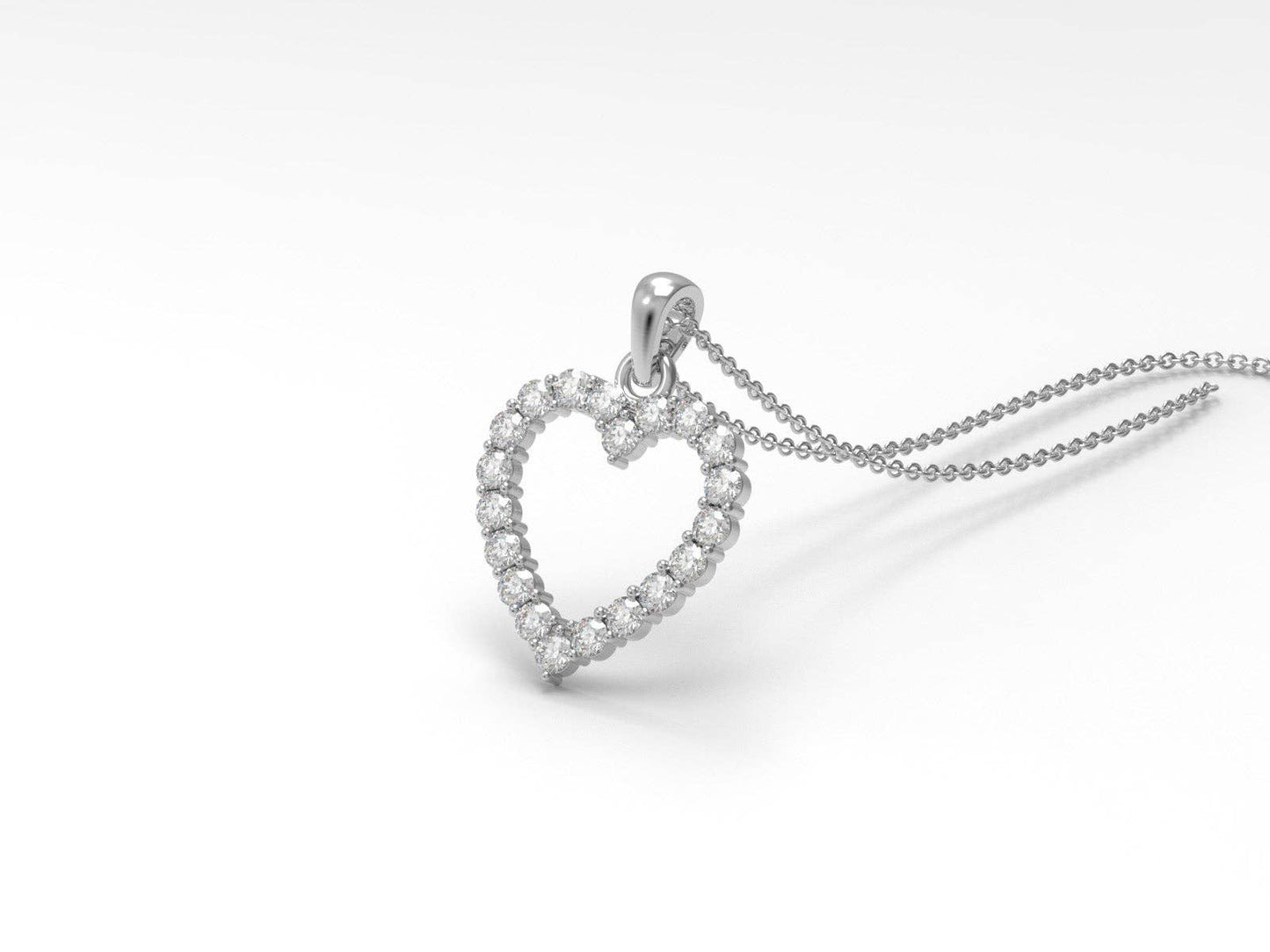 0.60 Ctw Round Moissanite 925 Sterling Silver Love Necklace