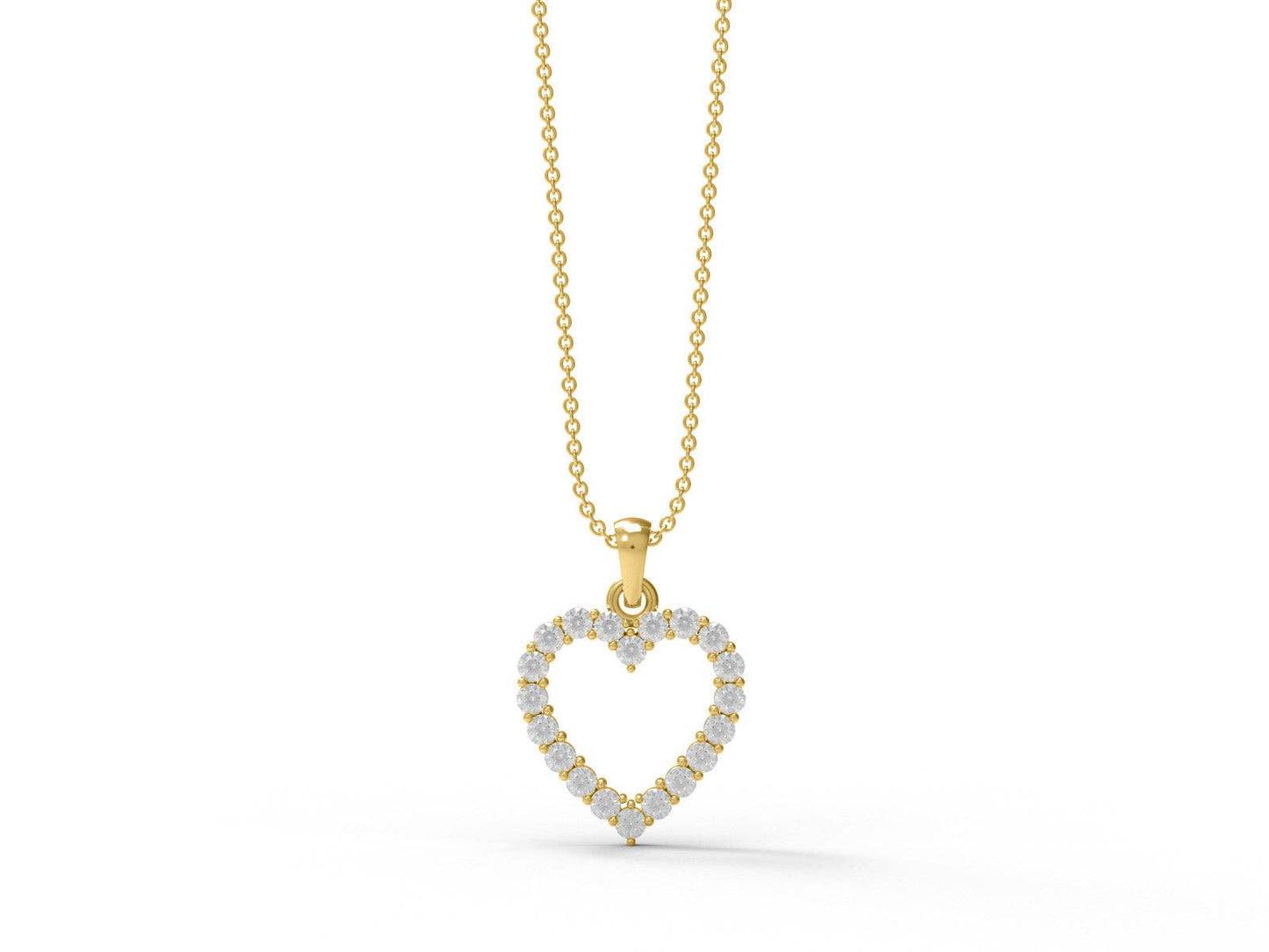 0.60 Ctw Round Moissanite 925 Sterling Silver Love Necklace