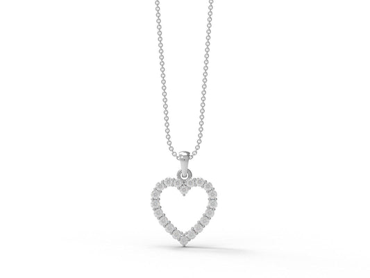 0.60 Ctw Round Moissanite 925 Sterling Silver Love Necklace