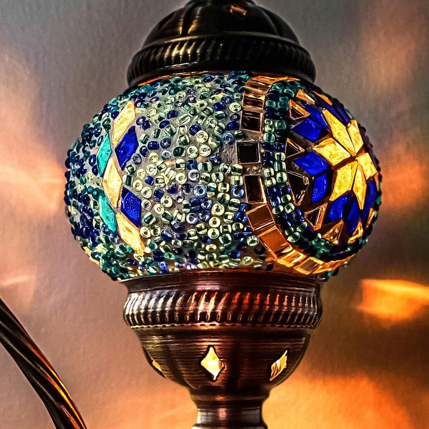 Turkish Mosaic Lamp Blue Handmade Moroccon Lamp Decorative