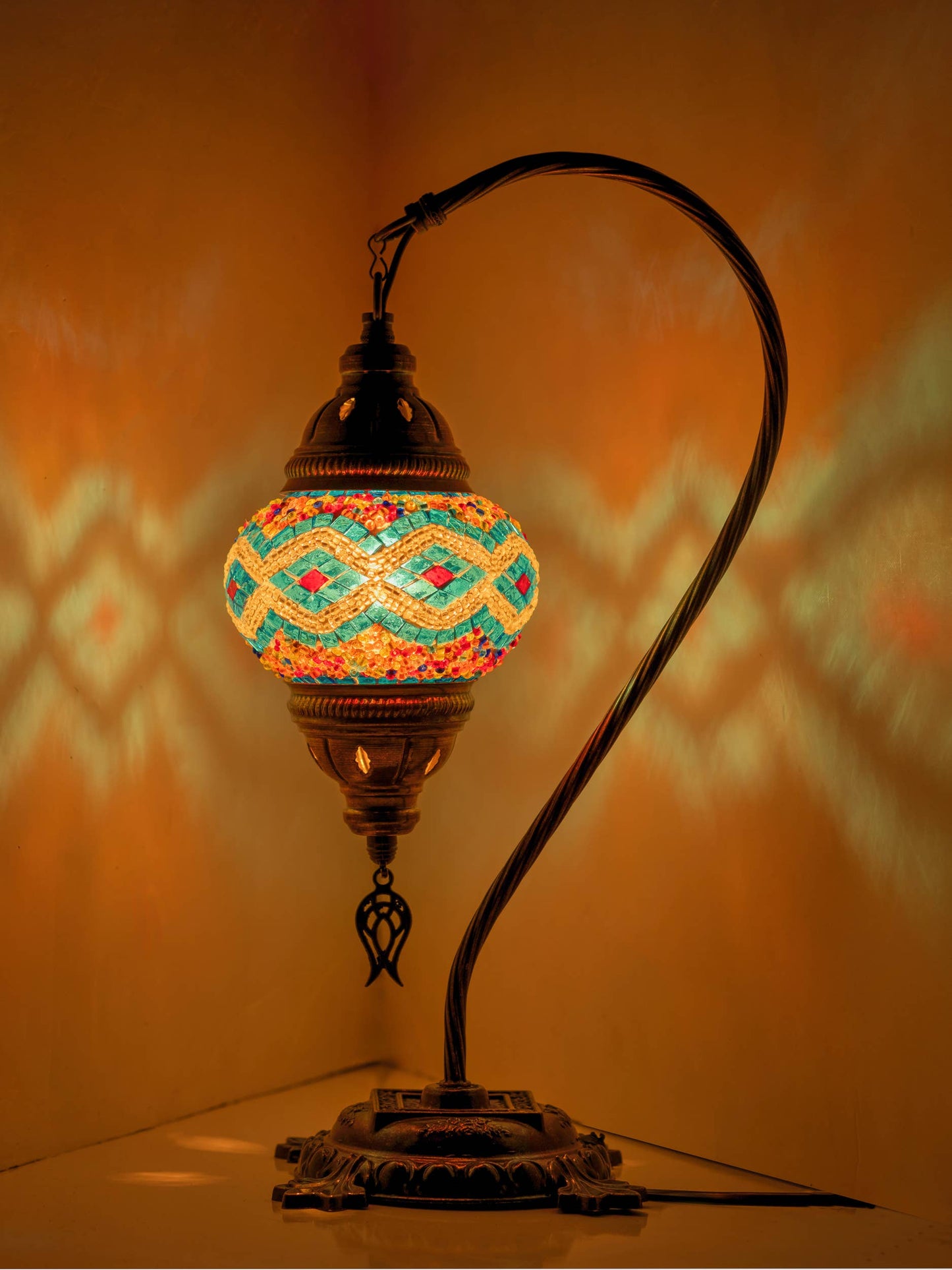 🌿 Handmade Swan Neck Mosaic Lamps Spring–Summer Bestseller