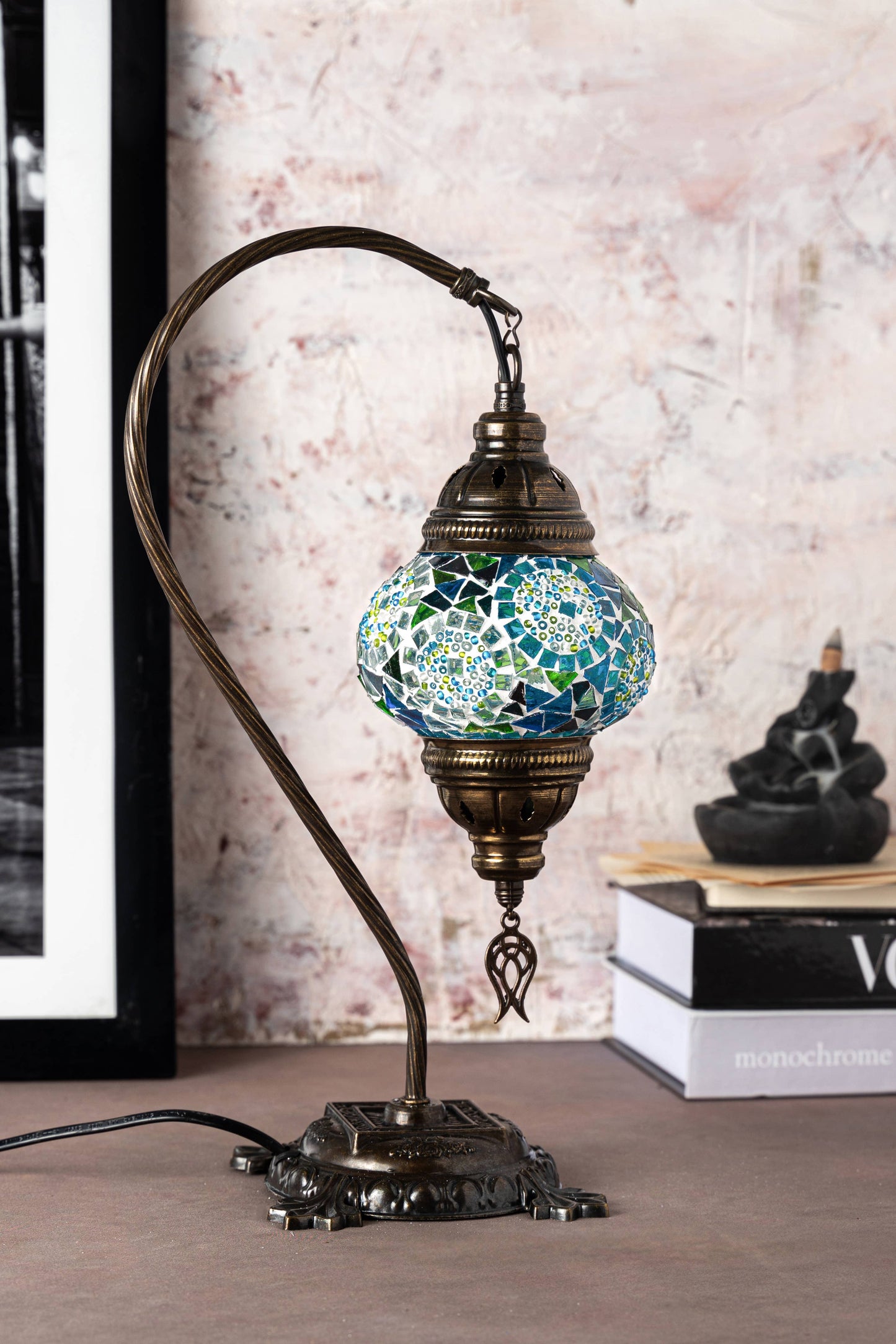 🌿 Handmade Swan Neck Mosaic Lamps Spring–Summer Bestseller