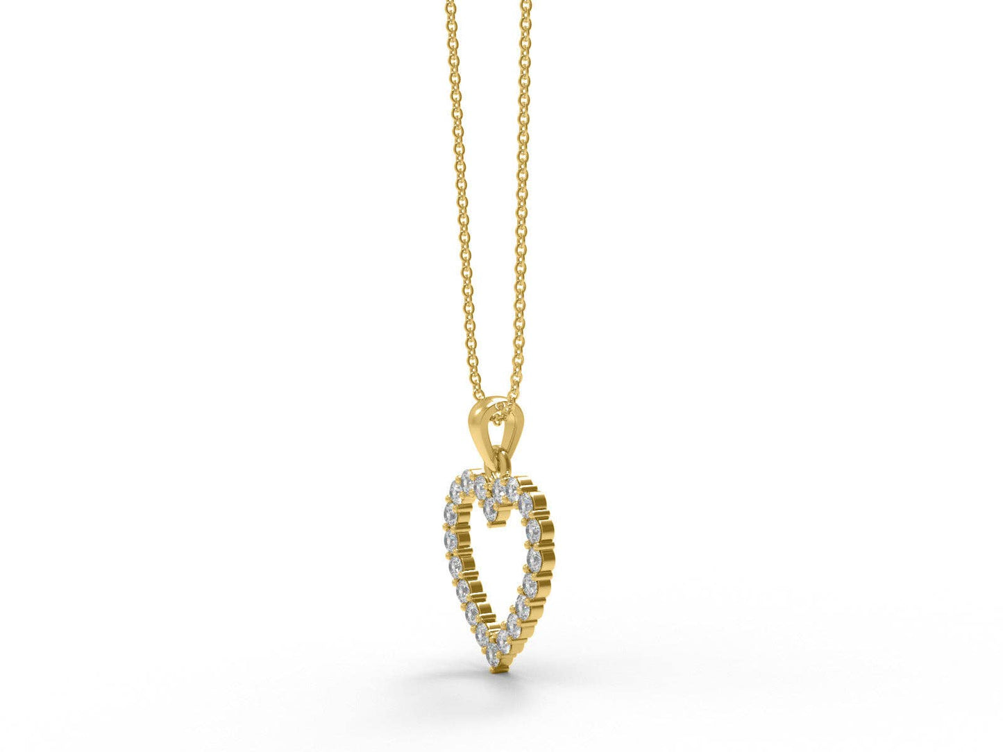 0.60 Ctw Round Moissanite 925 Sterling Silver Love Necklace