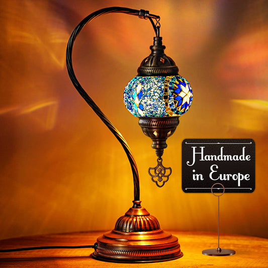 Turkish Mosaic Lamp Blue Handmade Moroccon Lamp Decorative