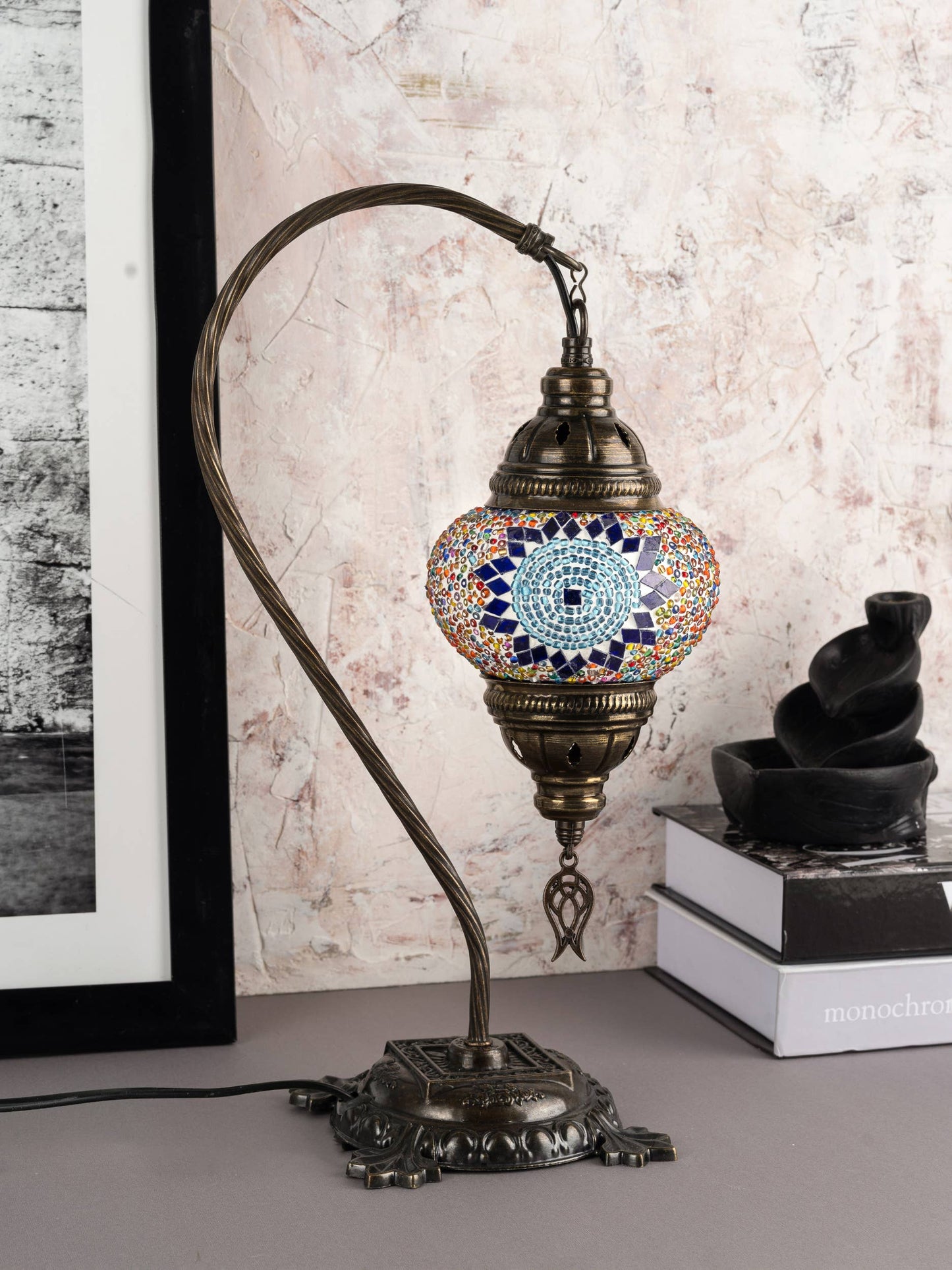 🌿 Handmade Swan Neck Mosaic Lamps Spring–Summer Bestseller