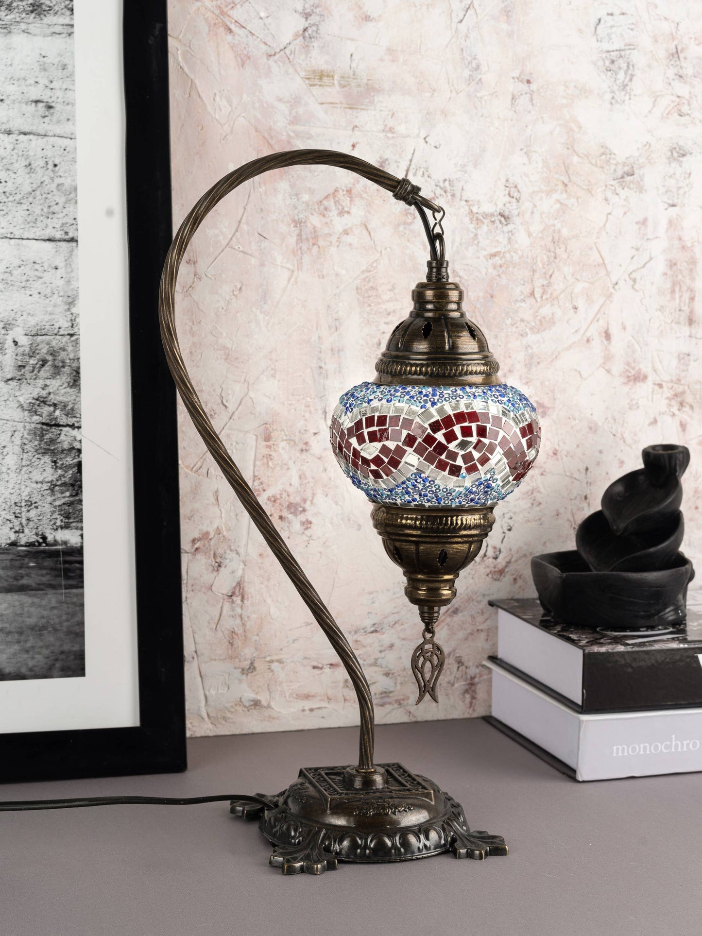 🌿 Handmade Swan Neck Mosaic Lamps Spring–Summer Bestseller